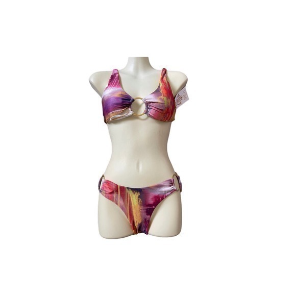 Becca Maestro 2Piece Bikini Halter Top‎ and Hipster Bottoms Size Large - Picture 1 of 8